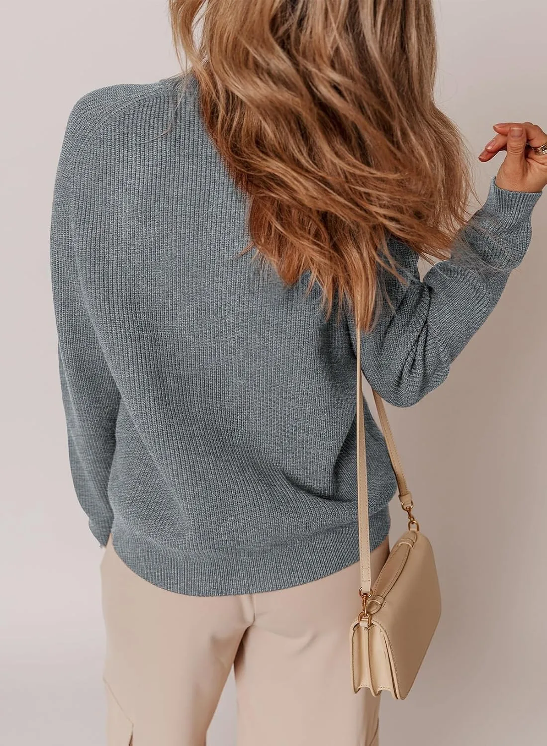 Dokotoo Cardigan Sweaters for Women Casual Long Sleeve Crewneck Button Down Cable Knit Sweater Tops with Pockets