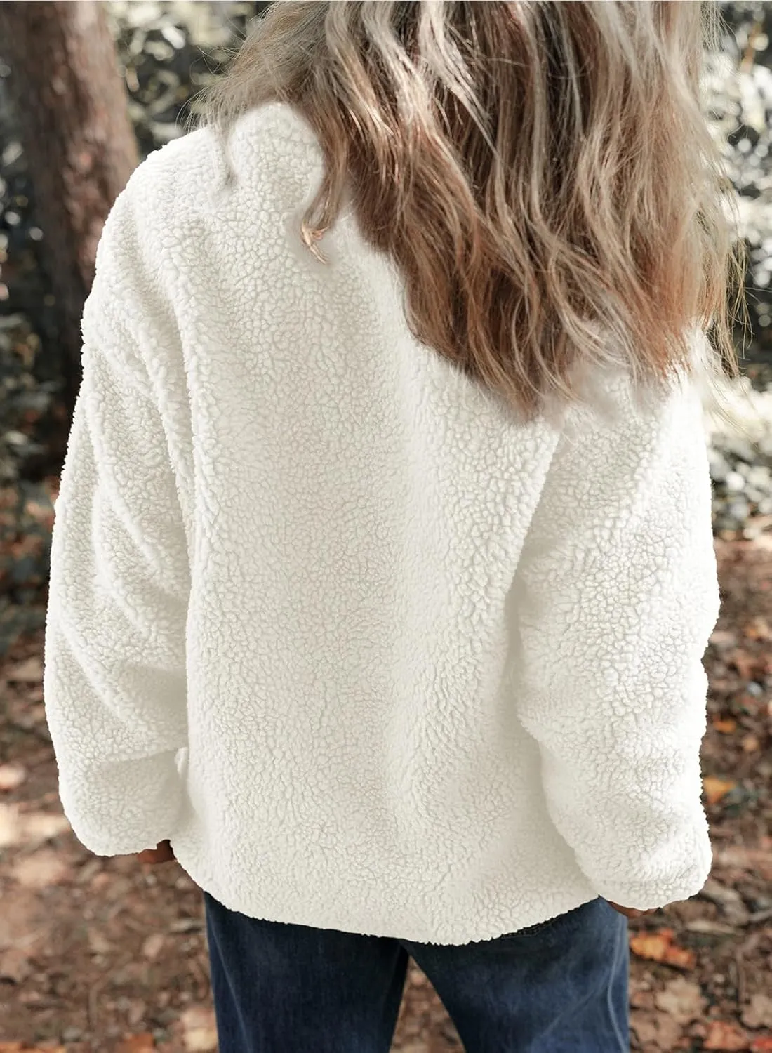 Dokotoo Womens Winter Trendy Full Zipper Fleece Jackets Long Sleeve Relaxed Warm Teddy Coats with Pockets