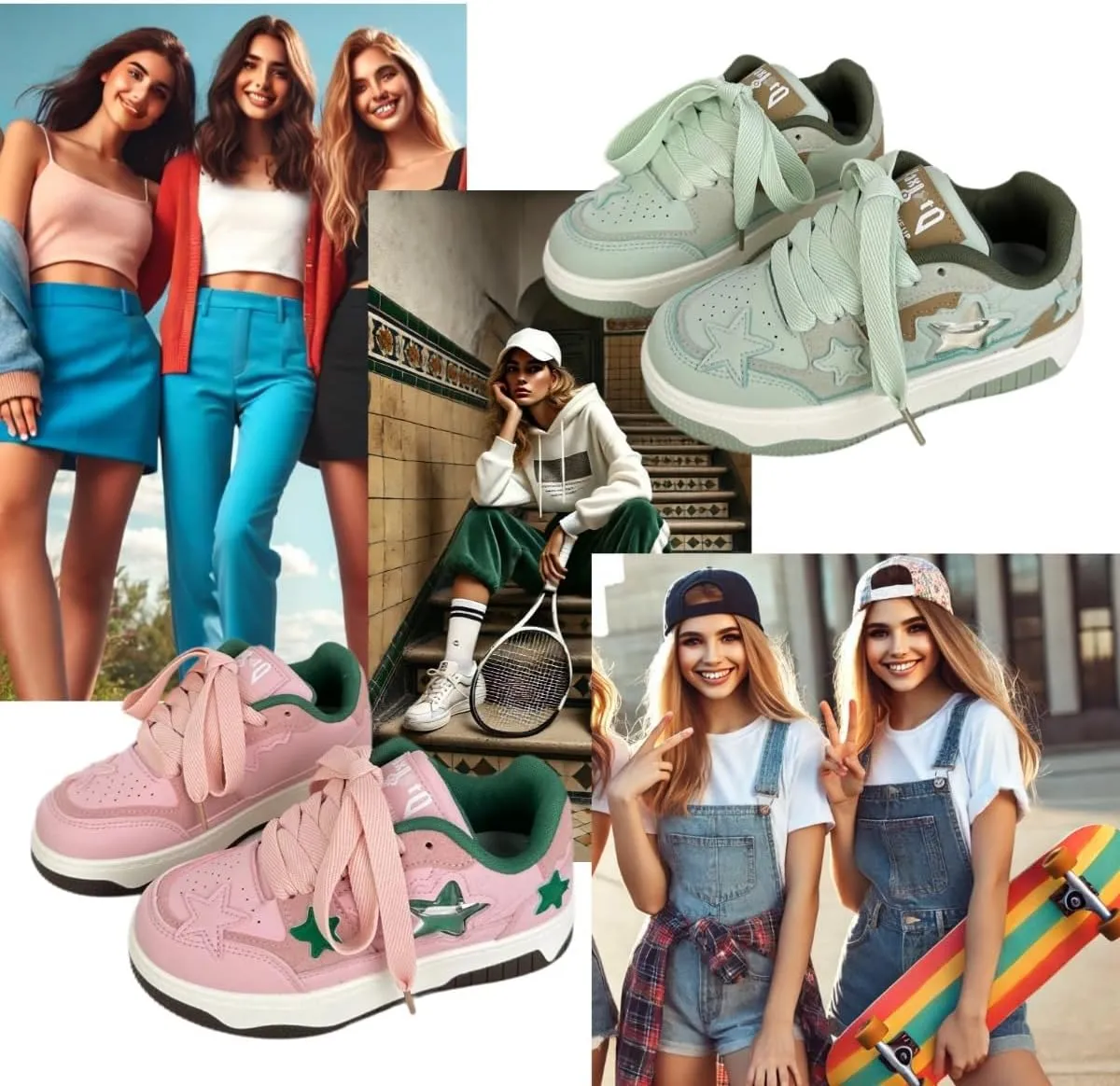 Dopamine Chunky Star Shoes Women Y2K Colorful Platform Tennis Sneakers Spring Fashion Casual Streetwear for Girls Students