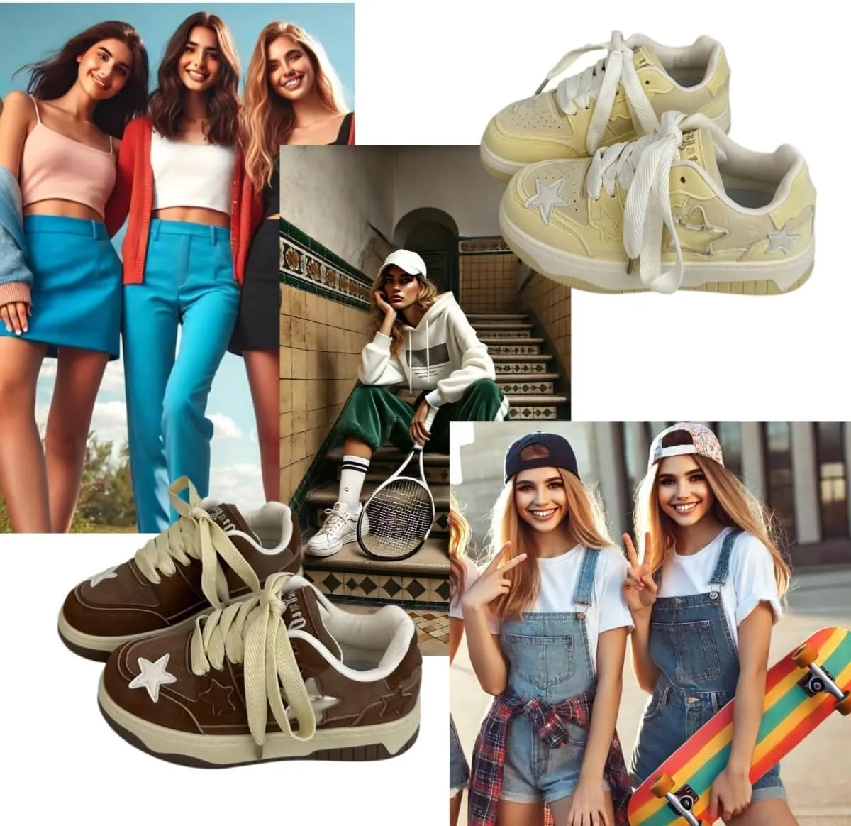 Dopamine Chunky Star Sneakers Women Y2K Colorful Platform Tennis Shoes Spring Fashion Casual Streetwear for Girls Students