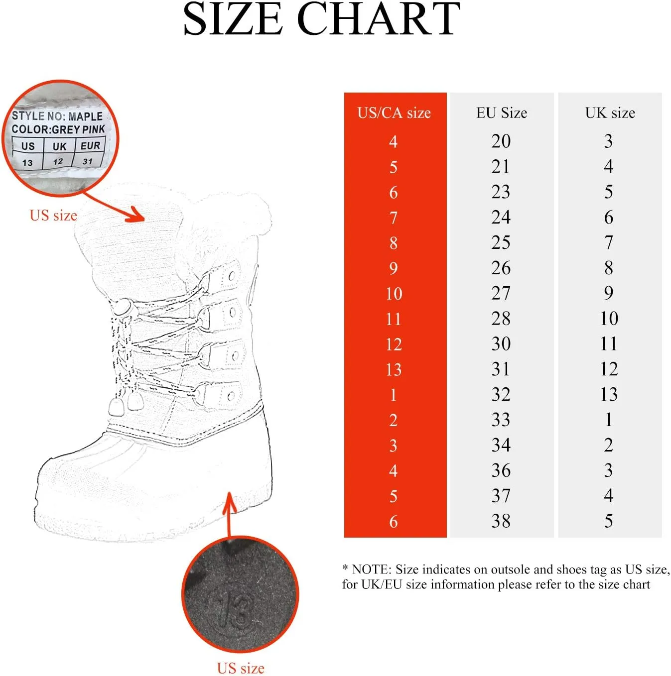 DREAM PAIRS Boys & Girls Waterproof Winter Snow Boots for Little Kid/Big Kid