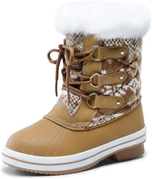 DREAM PAIRS Girls Mid-Calf Winter Snow Boots for Little Kids/Big Kids