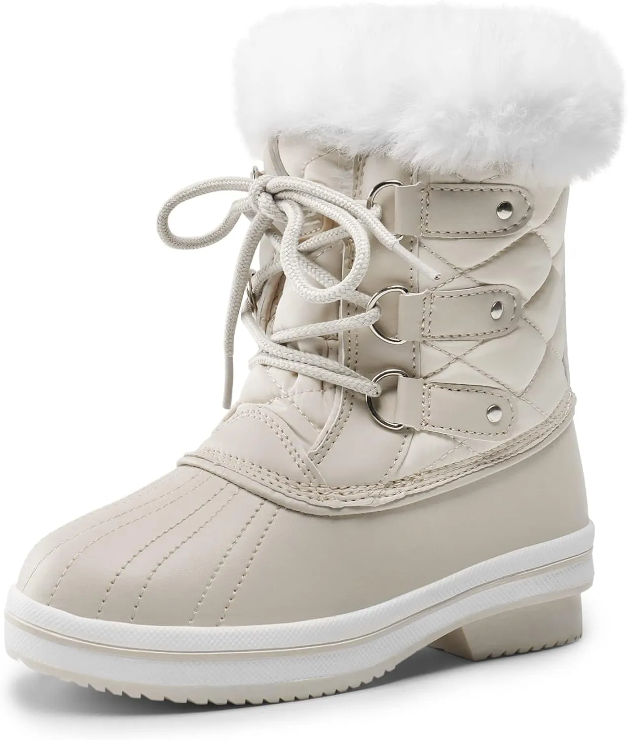 DREAM PAIRS Girls Mid-Calf Winter Snow Boots for Little Kids/Big Kids