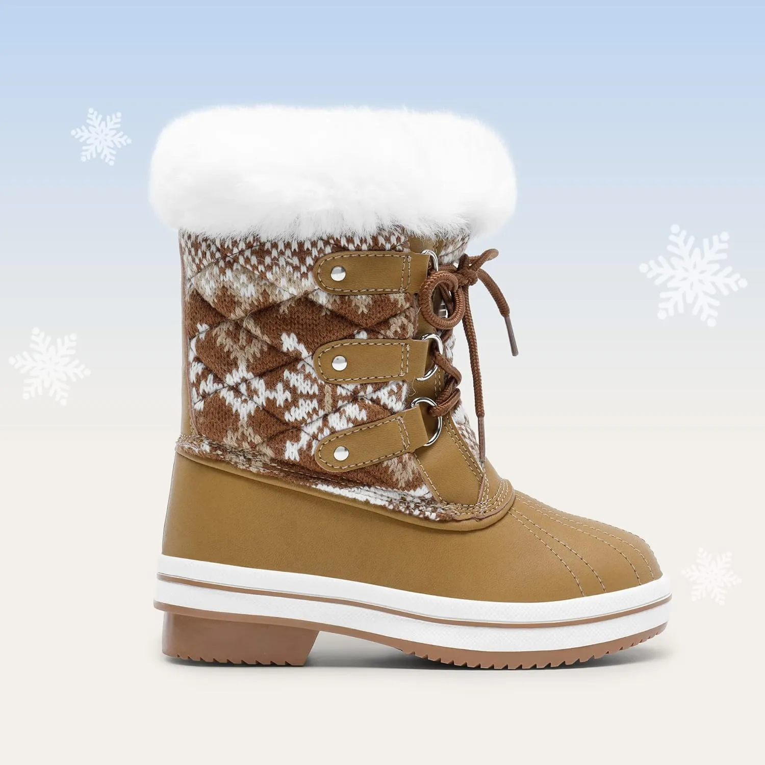 DREAM PAIRS Girls Mid-Calf Winter Snow Boots for Little Kids/Big Kids