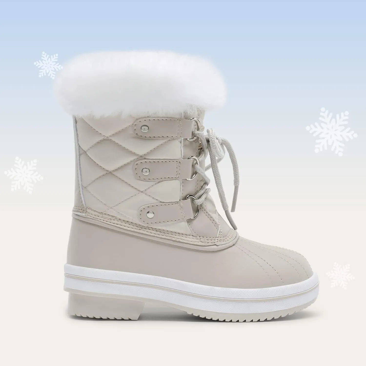 DREAM PAIRS Girls Mid-Calf Winter Snow Boots for Little Kids/Big Kids