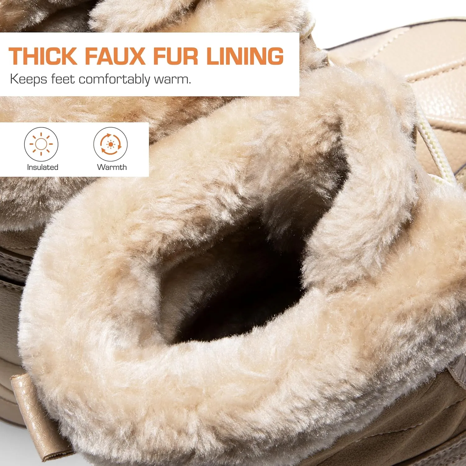 DREAM PAIRS Snow Boots for Women Waterproof Mid Calf Lace Up Duck Boots Warm Faux Fur FuzzyGo Bold Winter Boots for Outdoor