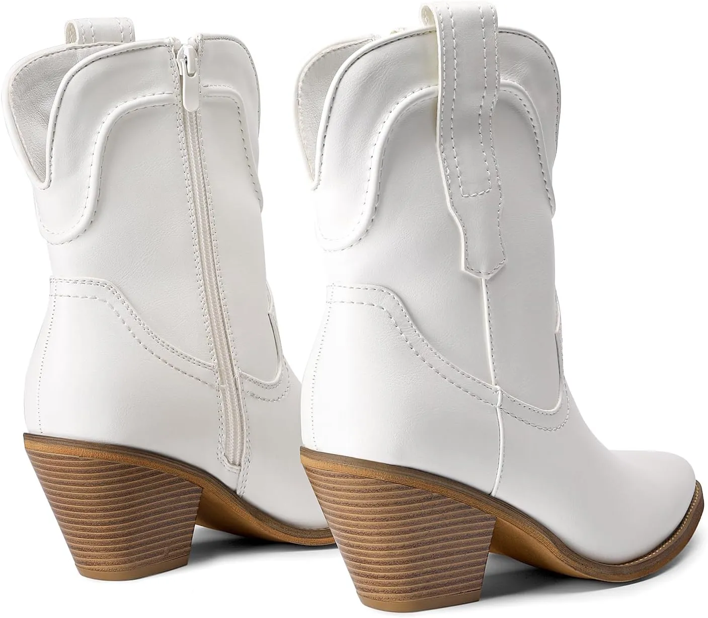 DREAM PAIRS Women's Cowboy Ankle Boots Western Booties Low Heel Pointed Toe Cowgirl Boots
