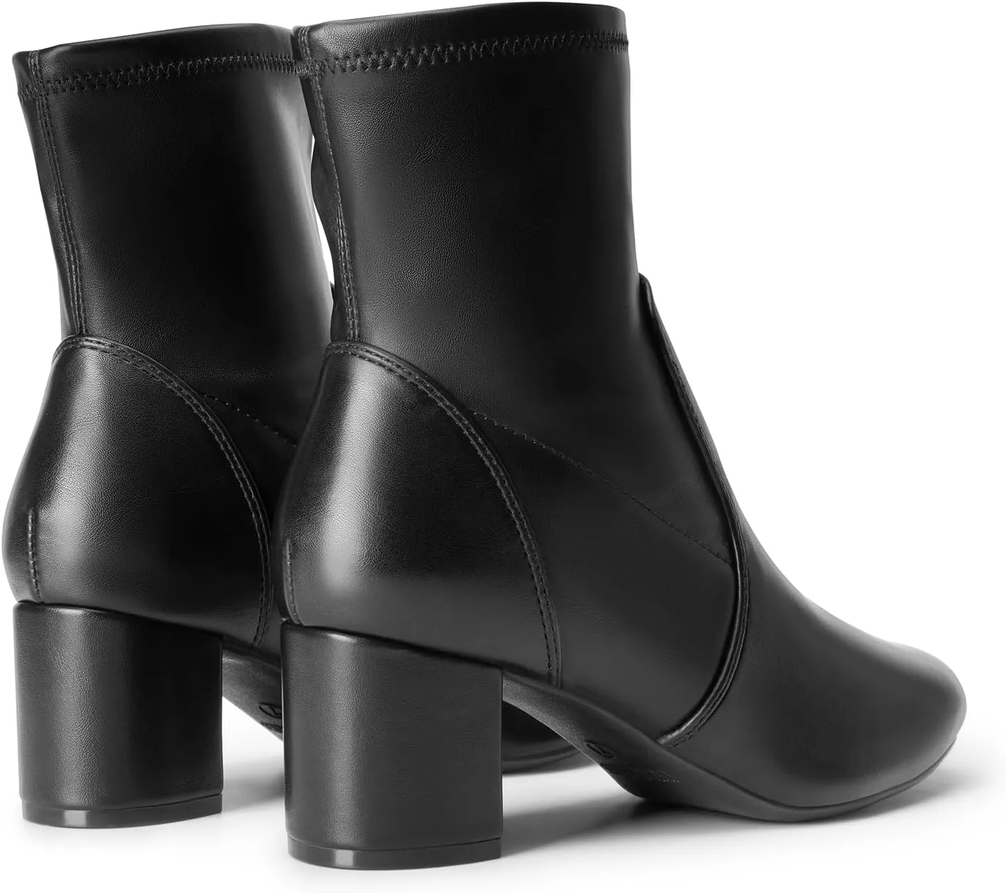 DREAM PAIRS Women's Fitted Stretch Ankle Boots Fashion Low Chunky Heel Almond Toe Fall Heeled Booties Shoes