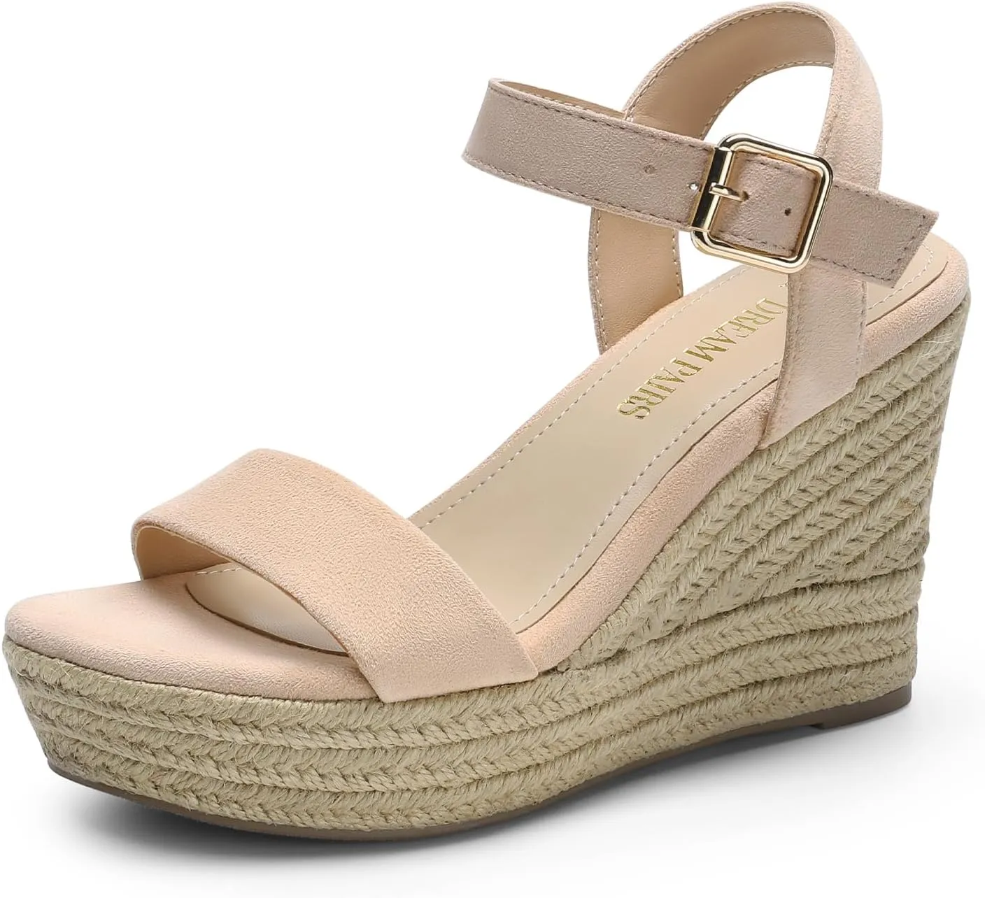 DREAM PAIRS Women's Platform Wedges Sandals, Comfortable Open Toe Espadrilles Sandals Dressy Buckle Ankle Strap Summer Shoes