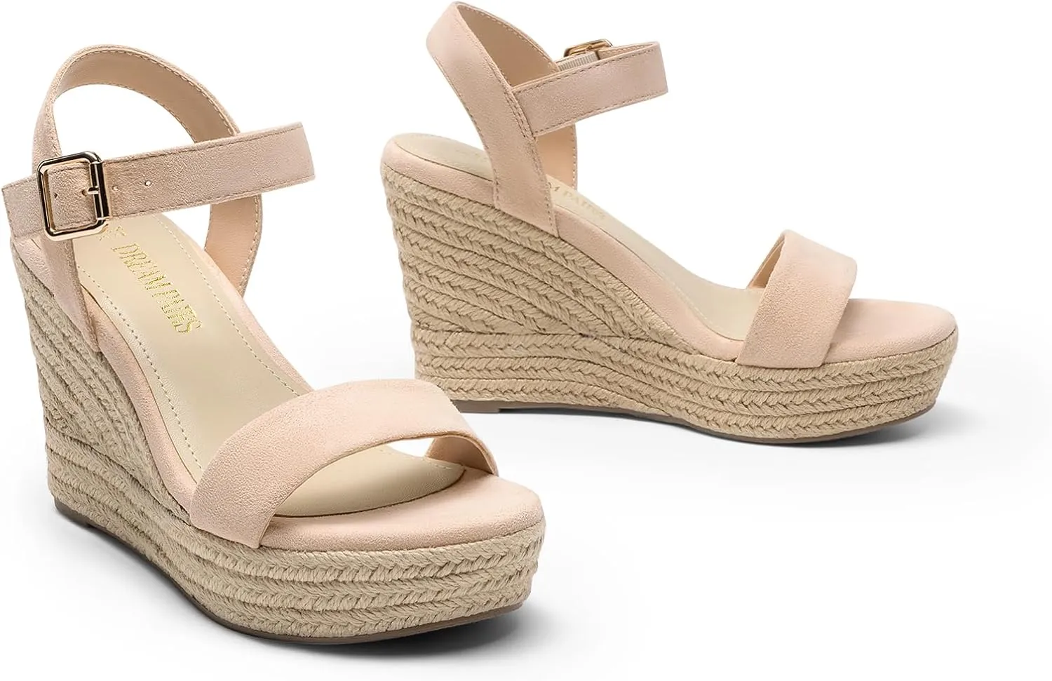 DREAM PAIRS Women's Platform Wedges Sandals, Comfortable Open Toe Espadrilles Sandals Dressy Buckle Ankle Strap Summer Shoes