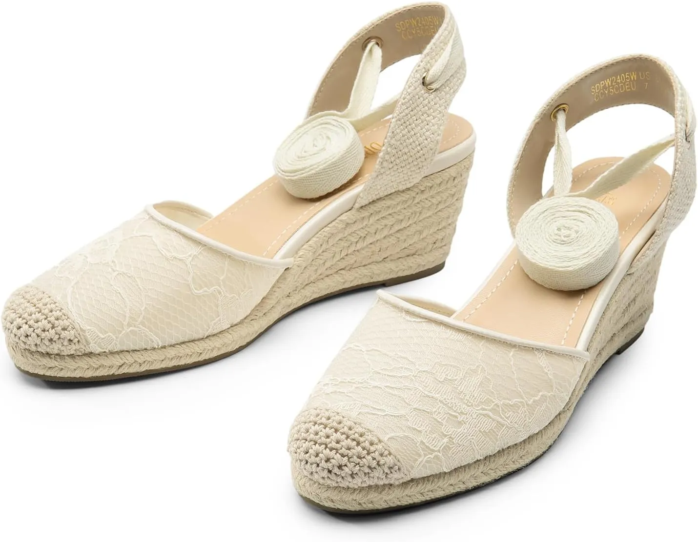 DREAM PAIRS Women's Wedge Sandals Platform Close Toe Espadrilles Strappy Lace Up Sandals Cute Fashion Comfortable Dressy Beach Vocation Summer Shoes