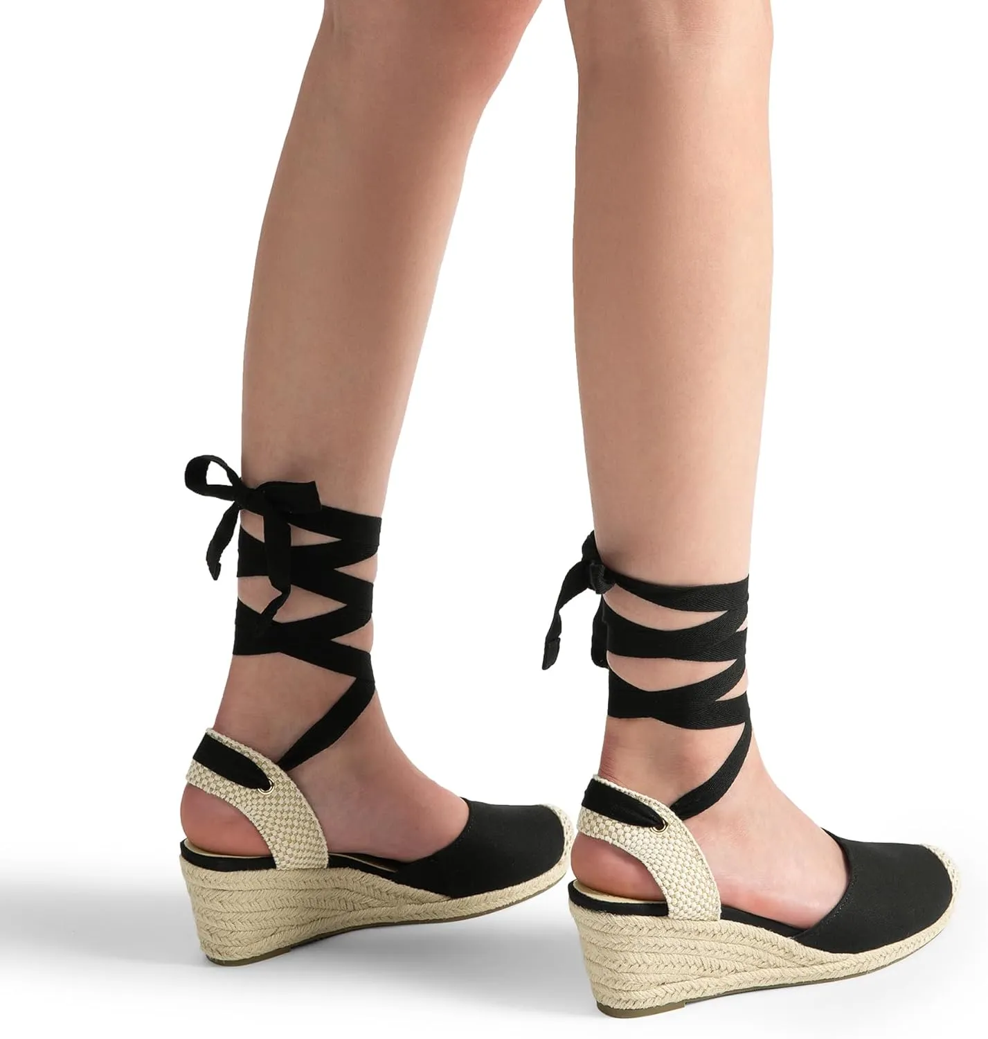 DREAM PAIRS Women's Wedge Sandals Platform Close Toe Espadrilles Strappy Lace Up Sandals Cute Fashion Comfortable Dressy Beach Vocation Summer Shoes