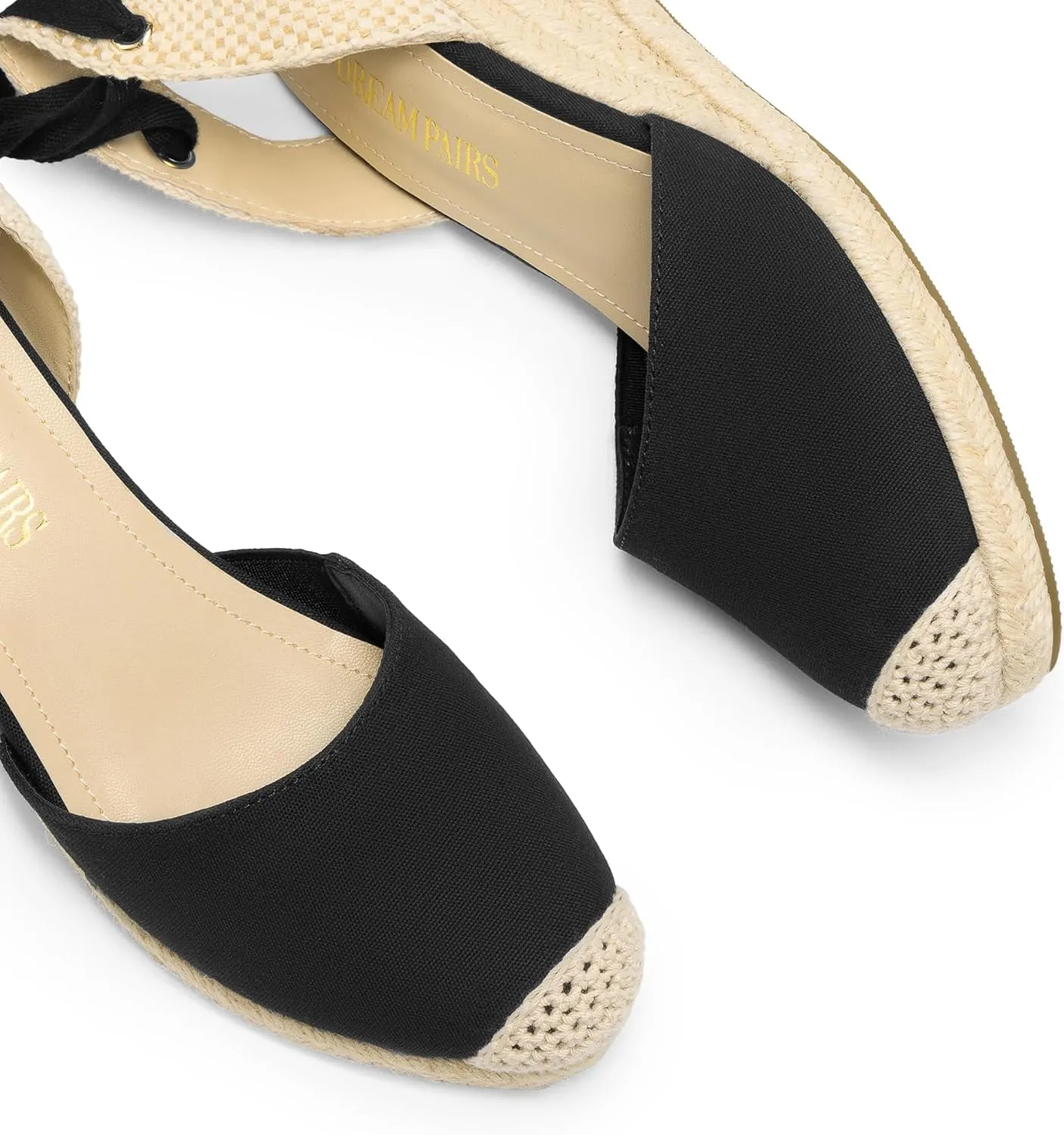 DREAM PAIRS Women's Wedge Sandals Platform Close Toe Espadrilles Strappy Lace Up Sandals Cute Fashion Comfortable Dressy Beach Vocation Summer Shoes
