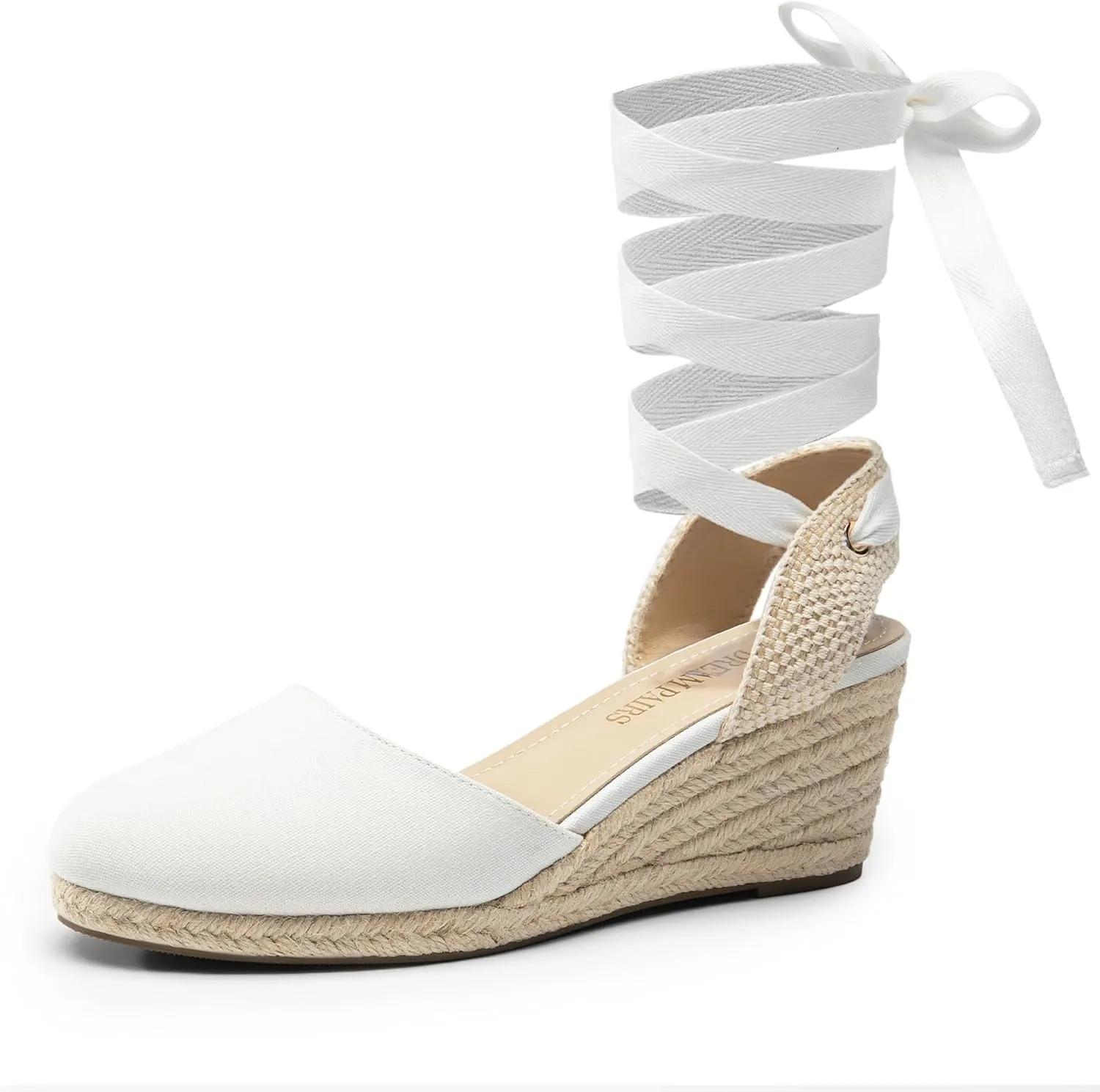 DREAM PAIRS Women's Wedge Sandals Platform Close Toe Espadrilles Strappy Lace Up Sandals Cute Fashion Comfortable Dressy Beach Vocation Summer Shoes