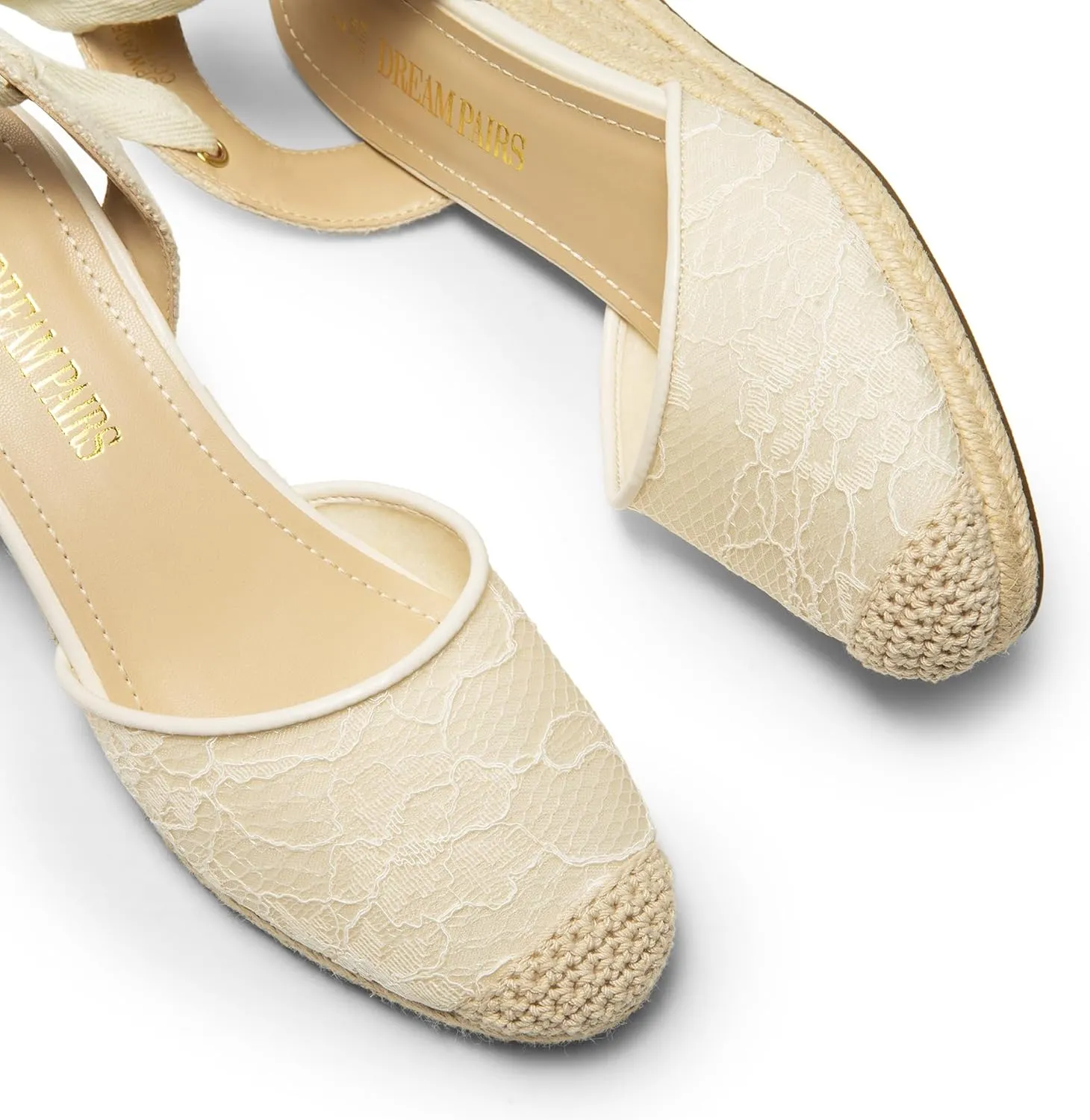 DREAM PAIRS Women's Wedge Sandals Platform Close Toe Espadrilles Strappy Lace Up Sandals Cute Fashion Comfortable Dressy Beach Vocation Summer Shoes