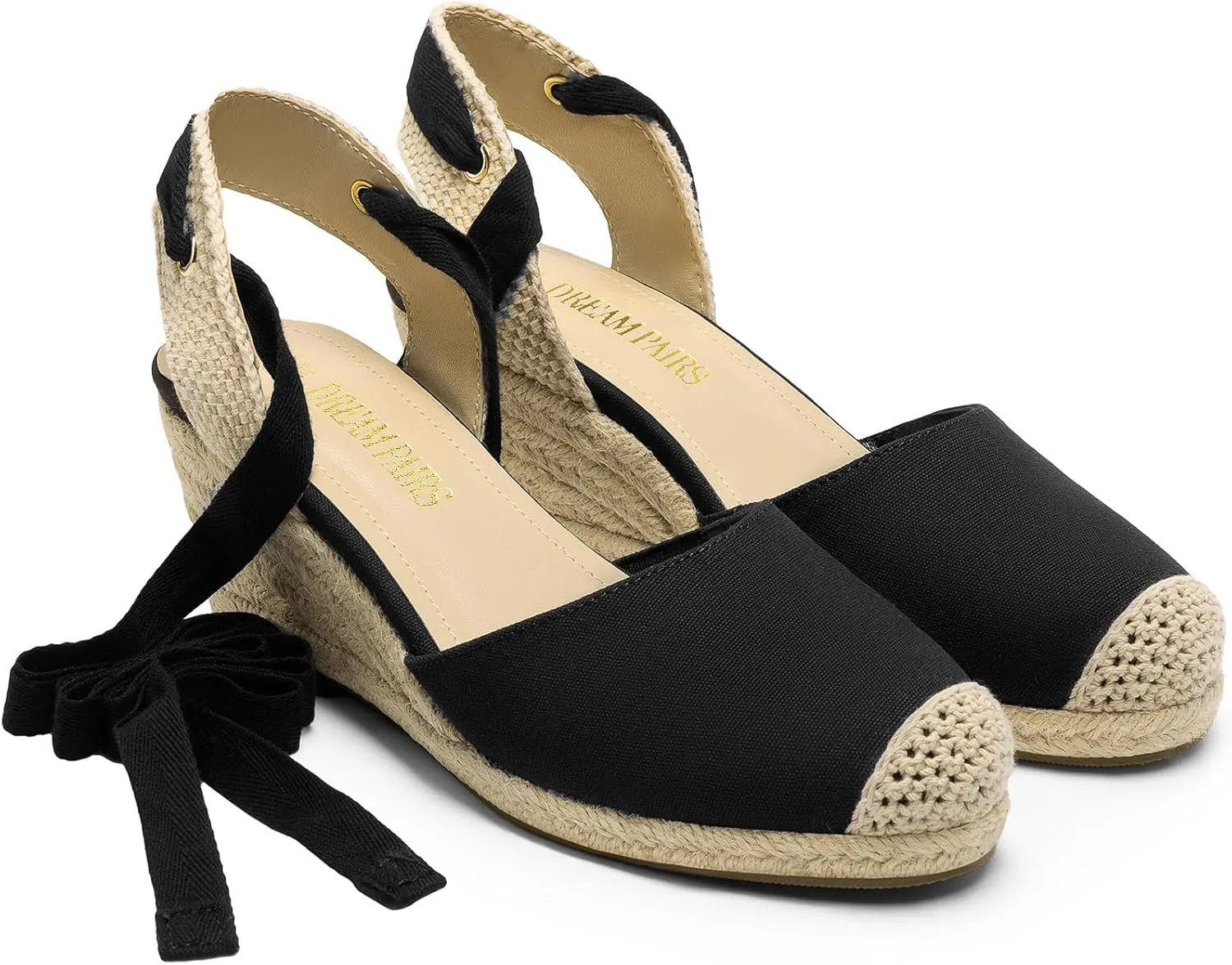 DREAM PAIRS Women's Wedge Sandals Platform Close Toe Espadrilles Strappy Lace Up Sandals Cute Fashion Comfortable Dressy Beach Vocation Summer Shoes