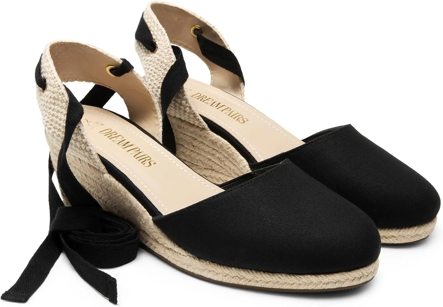 DREAM PAIRS Women's Wedge Sandals Platform Close Toe Espadrilles Strappy Lace Up Sandals Cute Fashion Comfortable Dressy Beach Vocation Summer Shoes