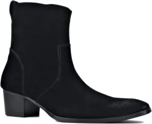 Dress Boot for Men Heels Casual Chelsea Combat Ankle Chukka Boots Zipper Black JY002