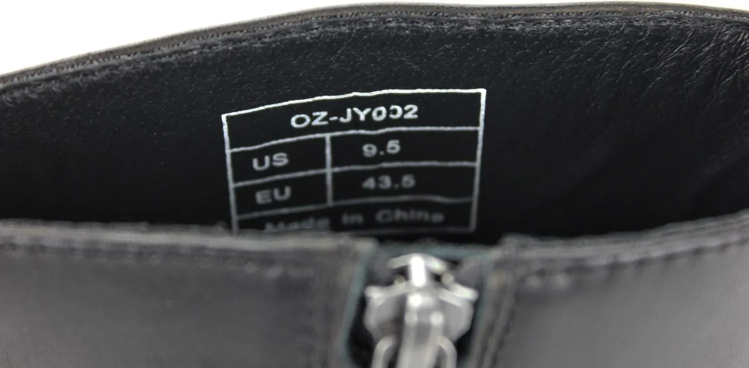 Dress Boot for Men Heels Casual Chelsea Combat Ankle Chukka Boots Zipper Black JY002