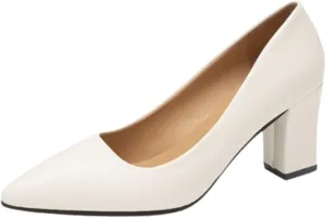 Dress Shoes for Womens Chunky Heels Pointed Toe Shallow Mouth Leather Shoes Korean Style Casual Loafer Sneakers