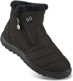 DUOYANGJIASHA Snow Boots for Women Winter Warm Ankle Booties Waterproof Comfortable Slip On Outdoor Fur Lined Lining Zipper Womens Snow Boots