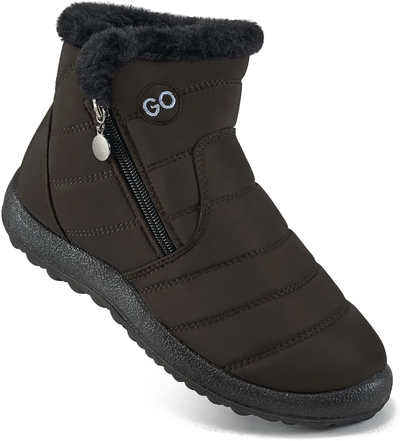 DUOYANGJIASHA Snow Boots for Women Winter Warm Ankle Booties Waterproof Comfortable Slip On Outdoor Fur Lined Lining Zipper Womens Snow Boots