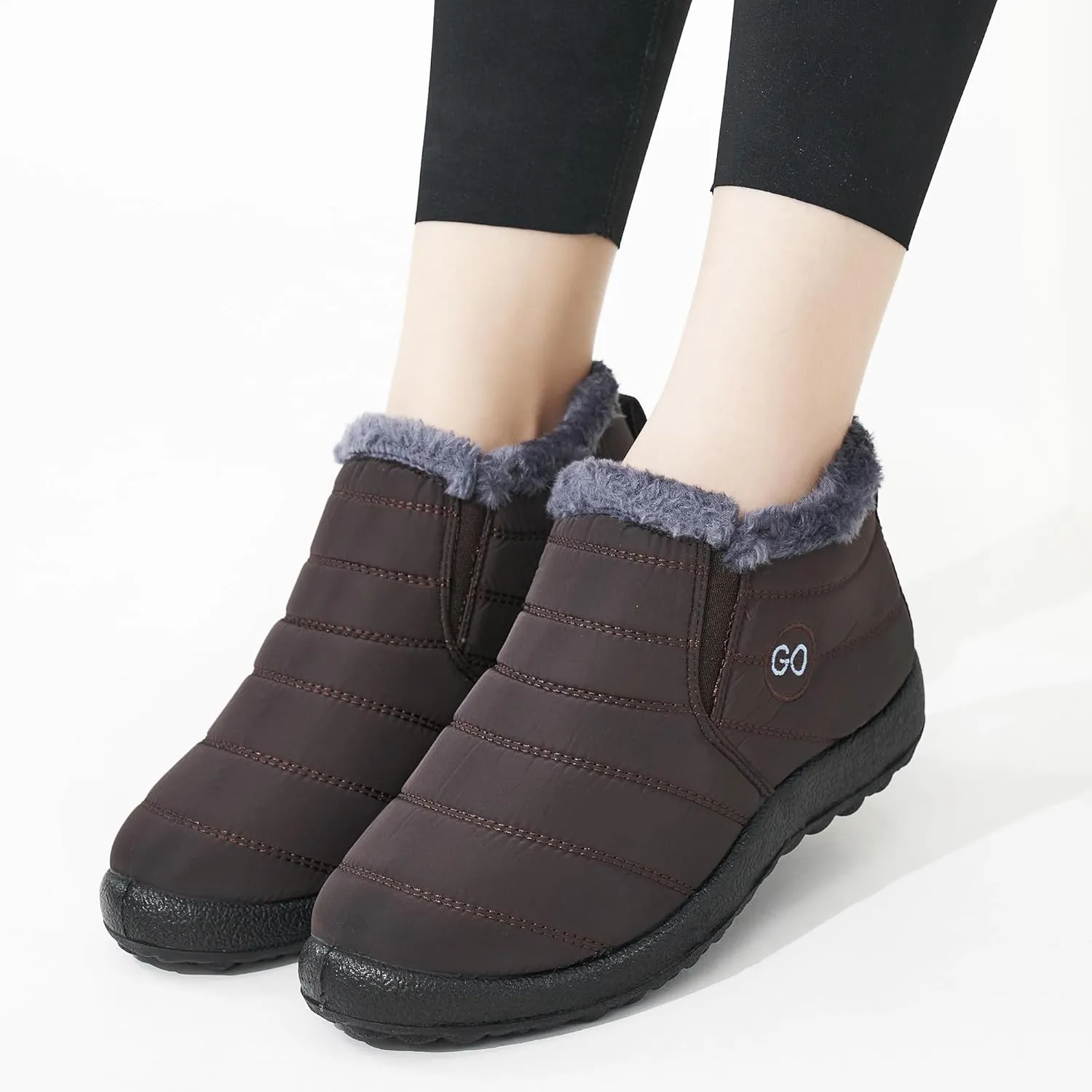 DUOYANGJIASHA Womens Snow Boots Winter Shoes Warm Fur Lined Ankle Booties Waterproof Comfortable Boots for Women