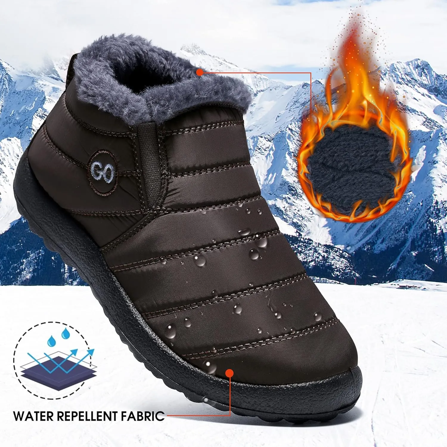 DUOYANGJIASHA Womens Snow Boots Winter Shoes Warm Fur Lined Ankle Booties Waterproof Comfortable Boots for Women