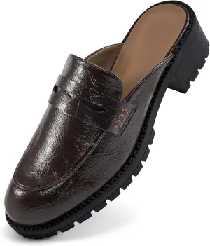 Ecetana Women Mules Comfortable Clogs Platform Chunky Slip on Backless Loafers Casual Walking Business Slide Shoes
