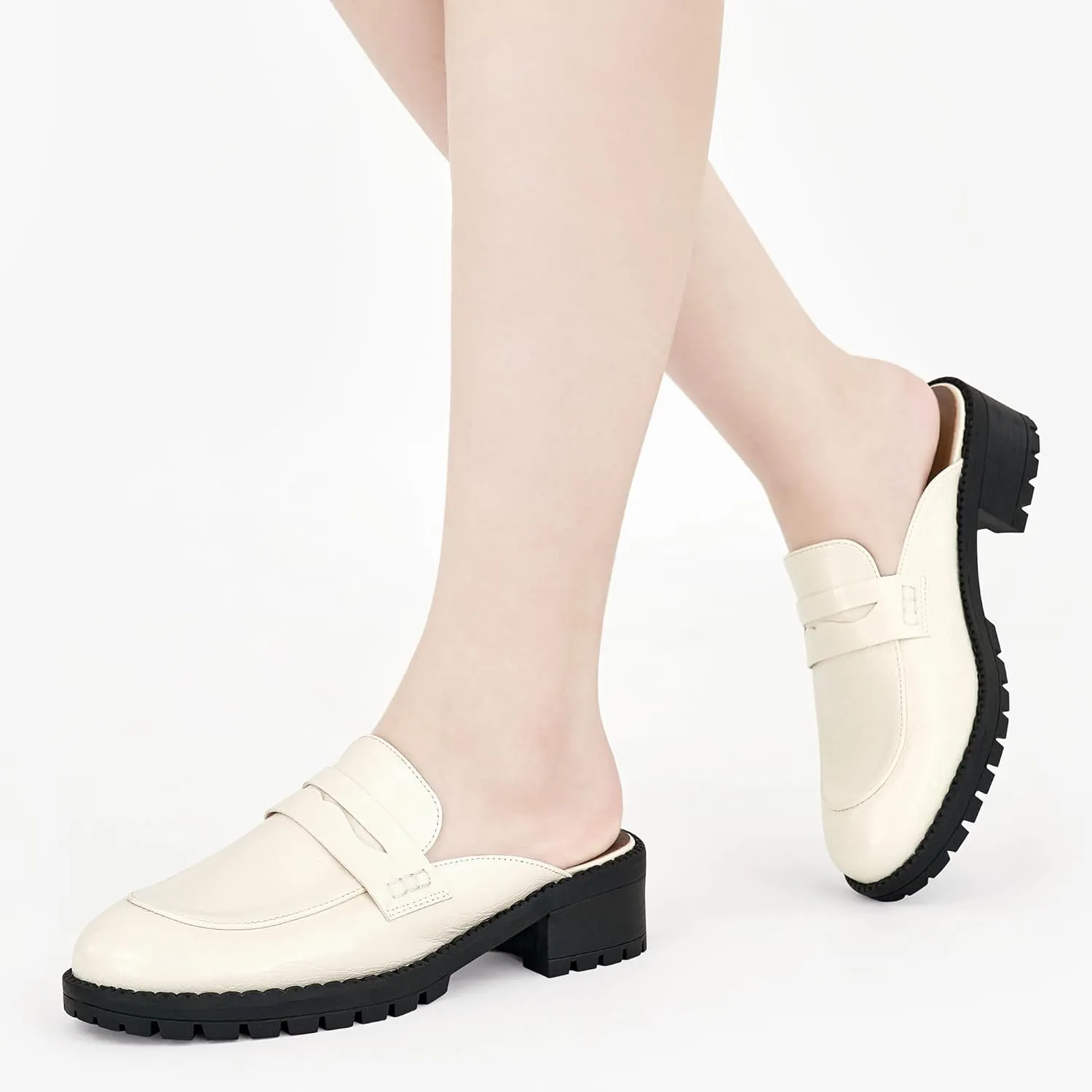 Ecetana Women Mules Comfortable Clogs Platform Chunky Slip on Backless Loafers Casual Walking Business Slide Shoes