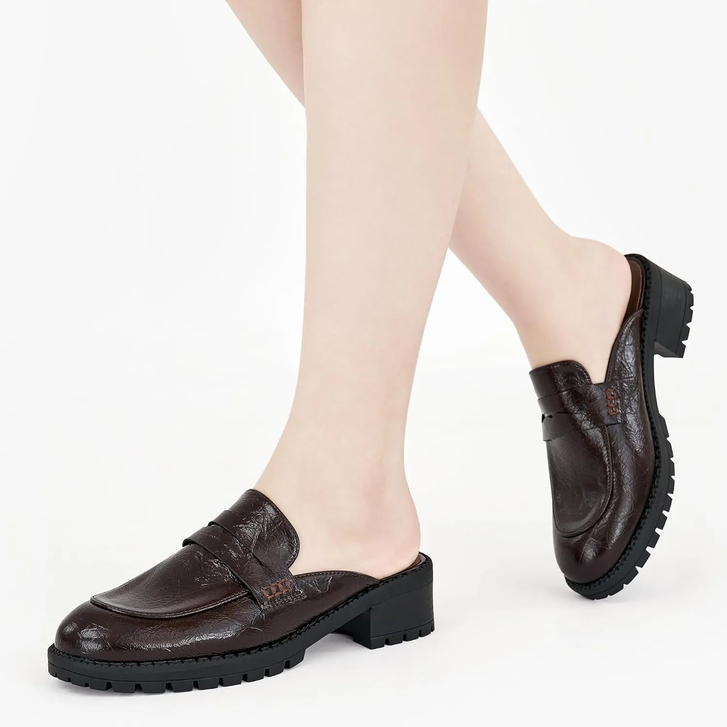 Ecetana Women Mules Comfortable Clogs Platform Chunky Slip on Backless Loafers Casual Walking Business Slide Shoes