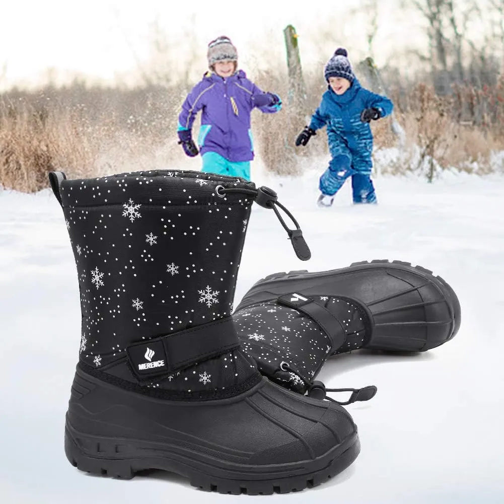 EQUICK Boys Girls Winter Boots Waterproof Lightweight Kid Snow Boots with Fur Outdoor (Toddler/Little Kid/Big Kid)