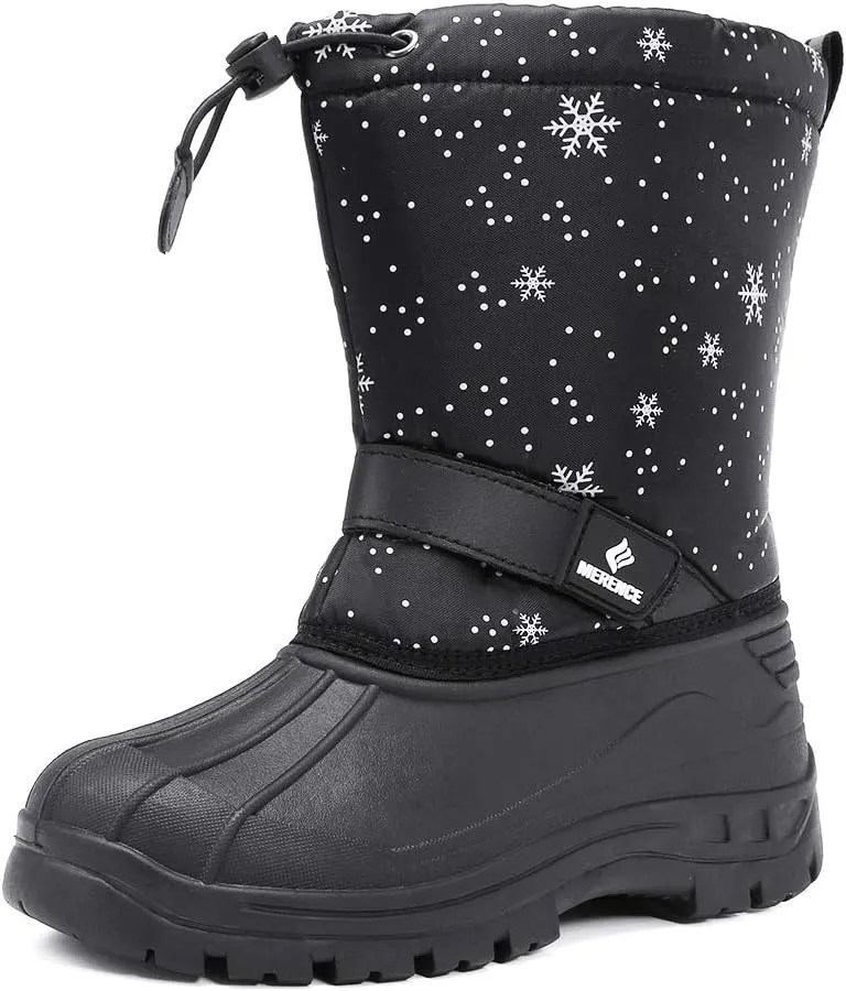 EQUICK Boys Girls Winter Boots Waterproof Lightweight Kid Snow Boots with Fur Outdoor (Toddler/Little Kid/Big Kid)
