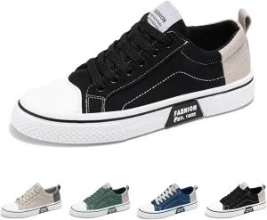 Fashion Men's Casual Canvas Sneakers - Classic Street Style Skateboarding Shoes, Low Top, Round Toe, Spring & Fall