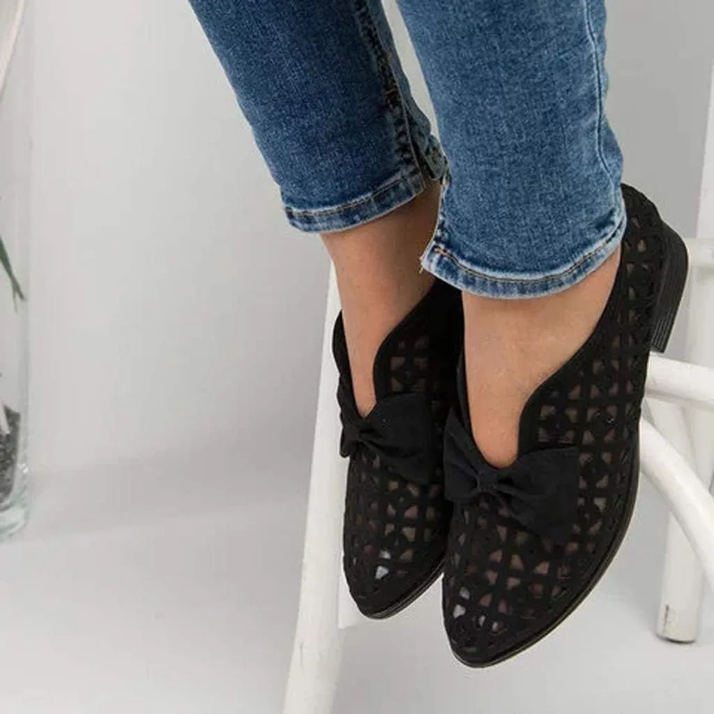 Fashion Retro Womens Breathable Hollow Low-heeled Roman Casual Shoes Sandals
