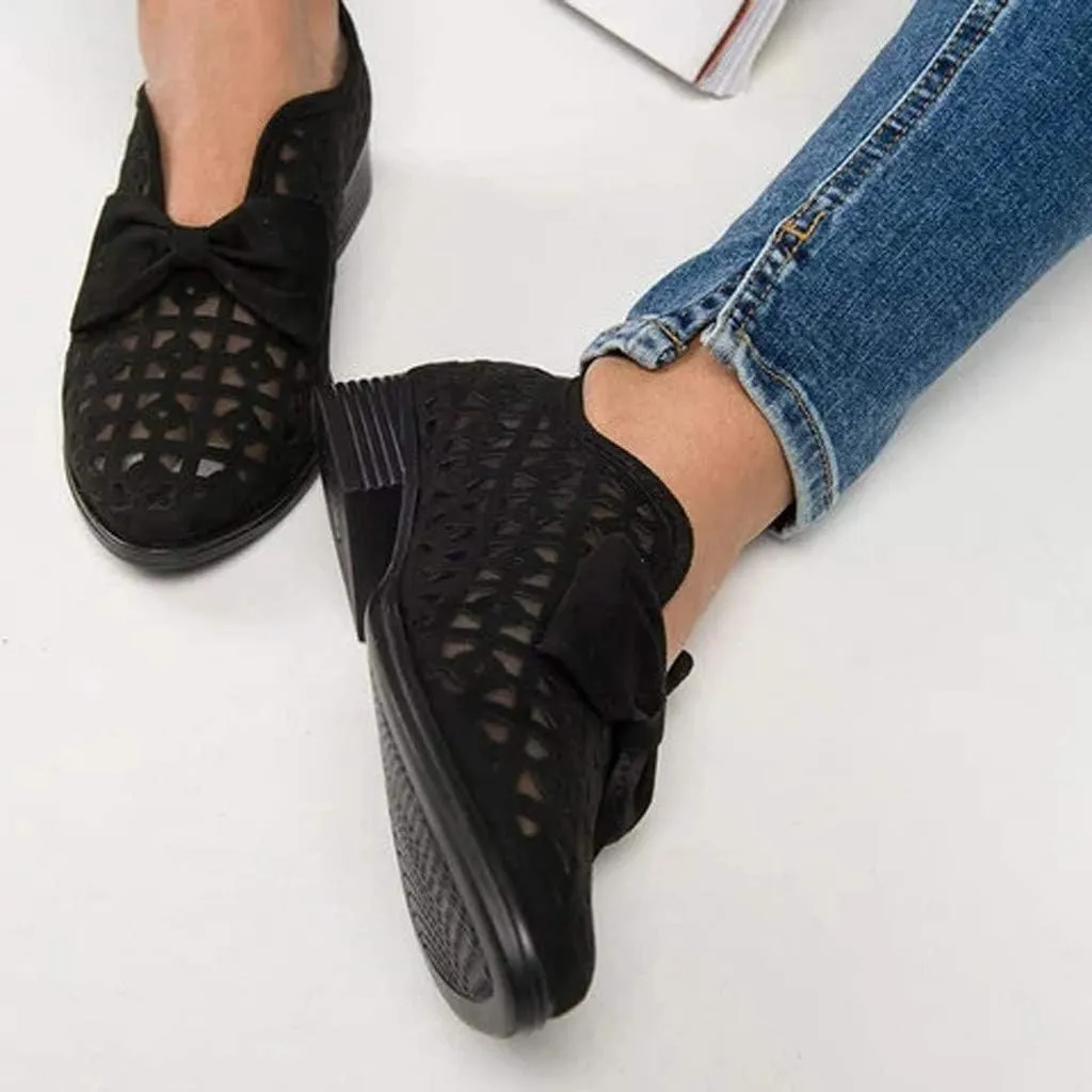 Fashion Retro Womens Breathable Hollow Low-heeled Roman Casual Shoes Sandals