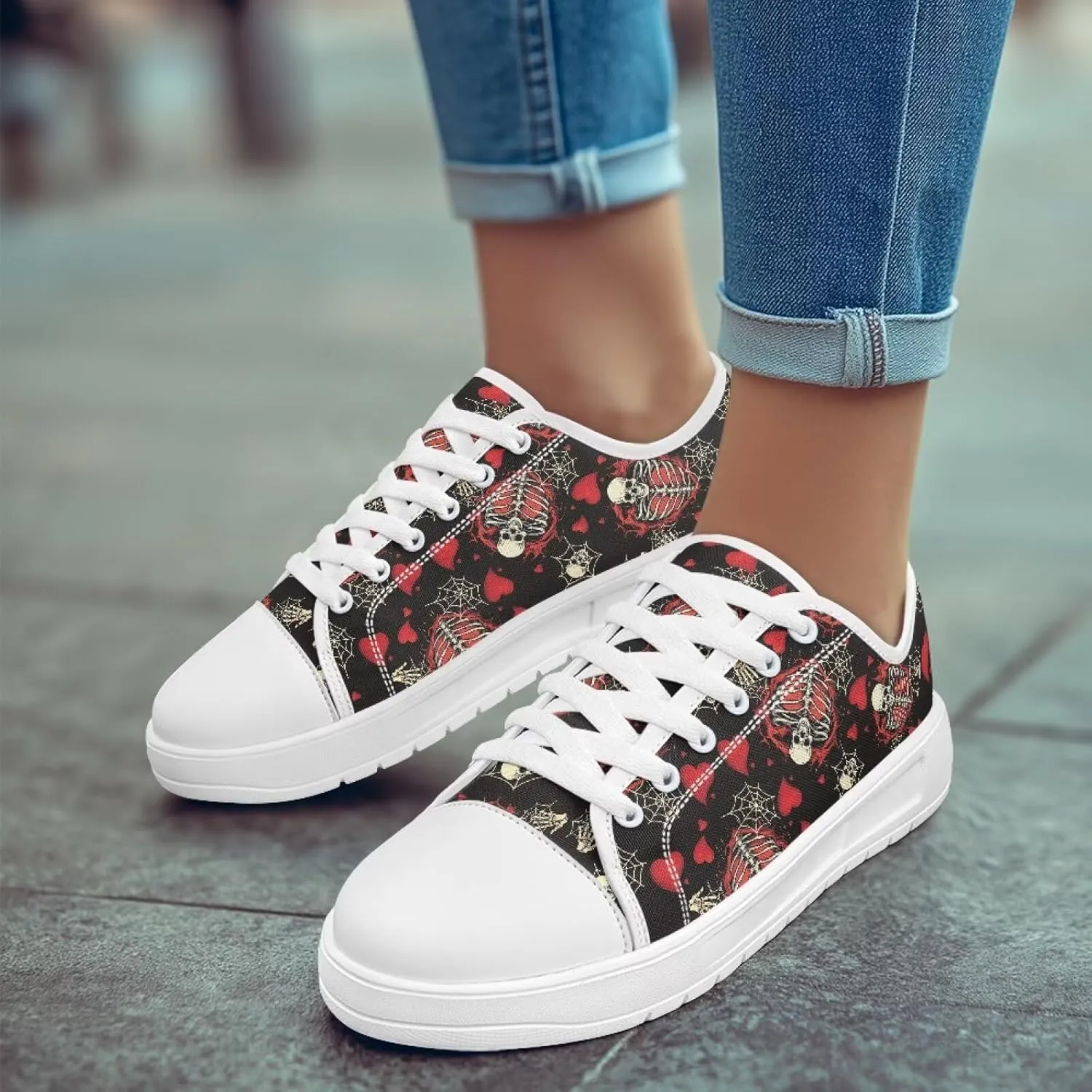 Fashion Sneakers for Women Lace up Memory Foam Insole and Non-Slip Womens Shoes Dressy Casual Spring Shoes
