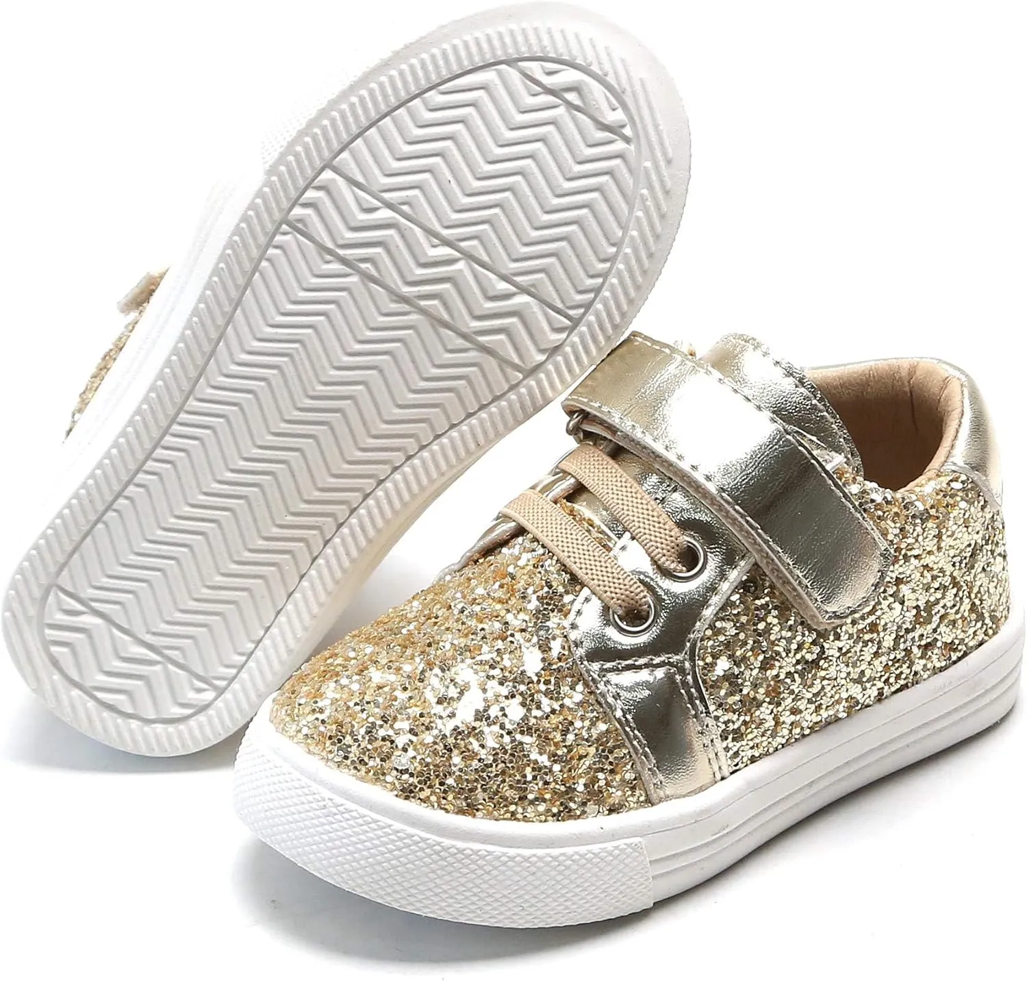 Felix & Flora Toddler/Little Kid Girls Running Shoes Sports Sneakers Princess Casual Glitter Shoes.