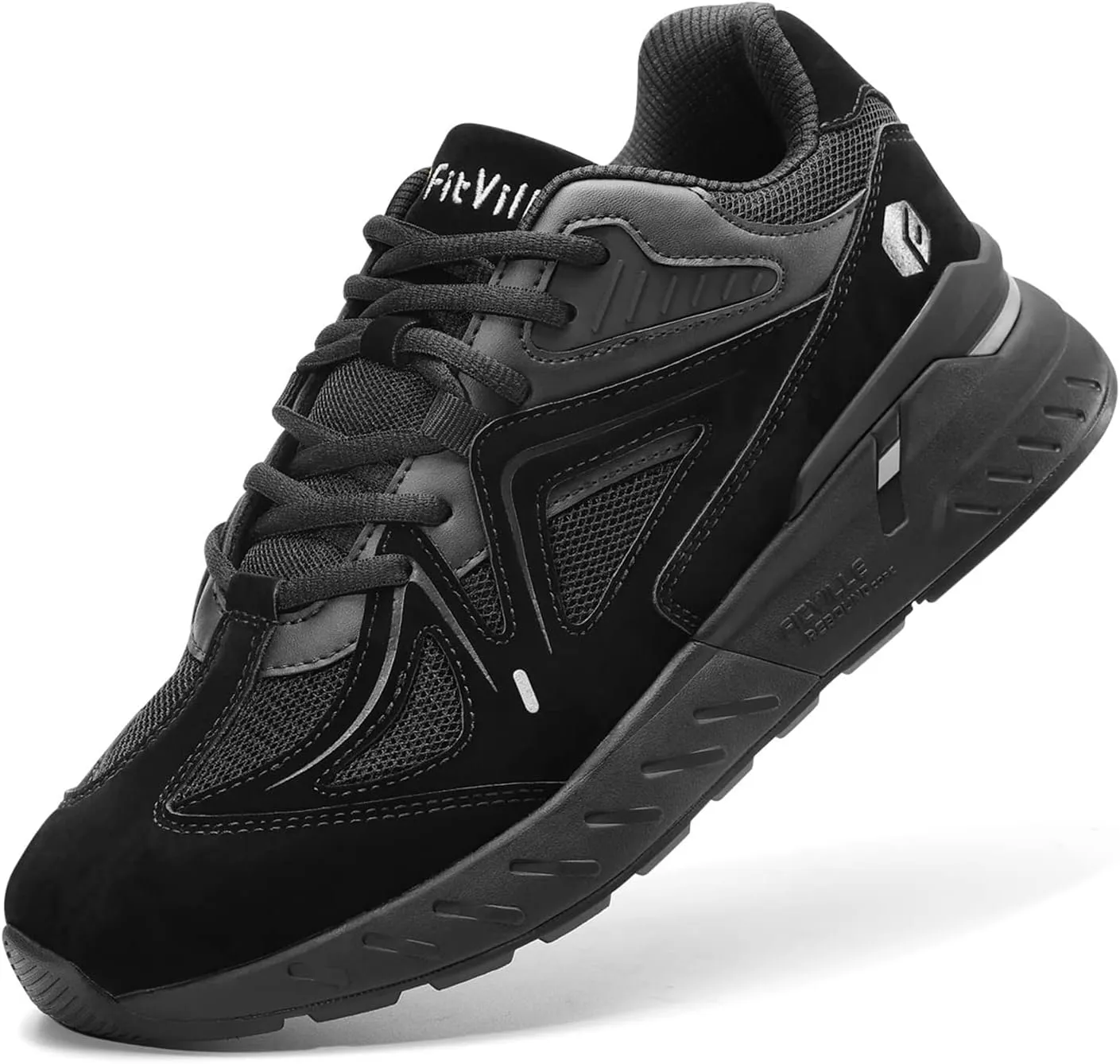 FitVille Extra Wide Walking Shoes for Men Wide Width Sneakers for Flat Feet Heel Pain Relief - Rebound Core