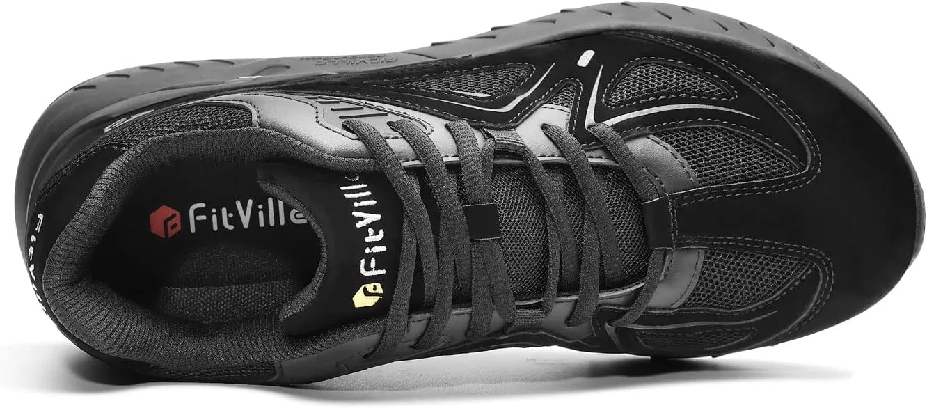 FitVille Extra Wide Walking Shoes for Men Wide Width Sneakers for Flat Feet Heel Pain Relief - Rebound Core