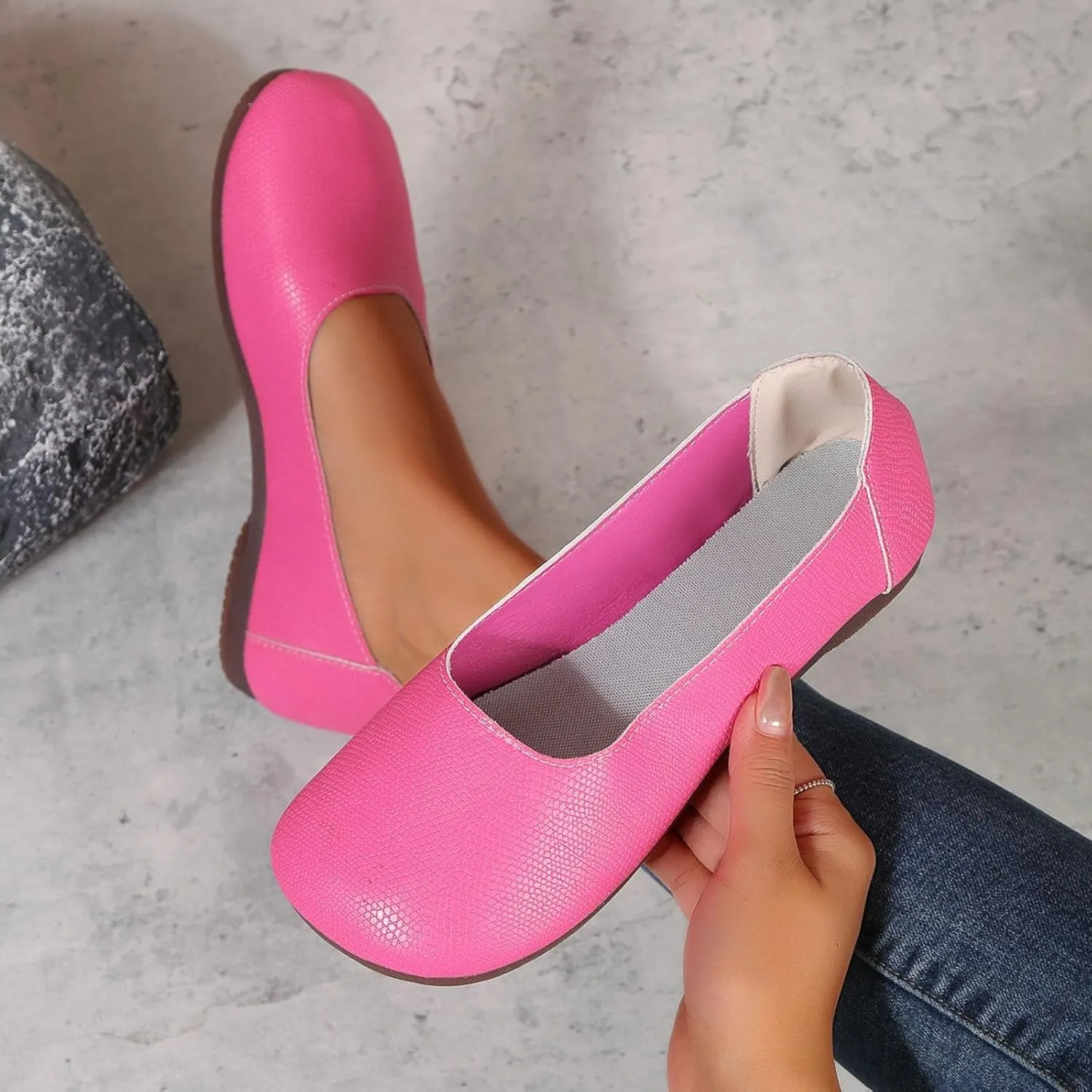 Flat Shoes for Women Casual Loafers Ballet Flats Comfortable Lightweight Shoes Round Toe Work Shoe Non Slip Sandals Dressy Casual