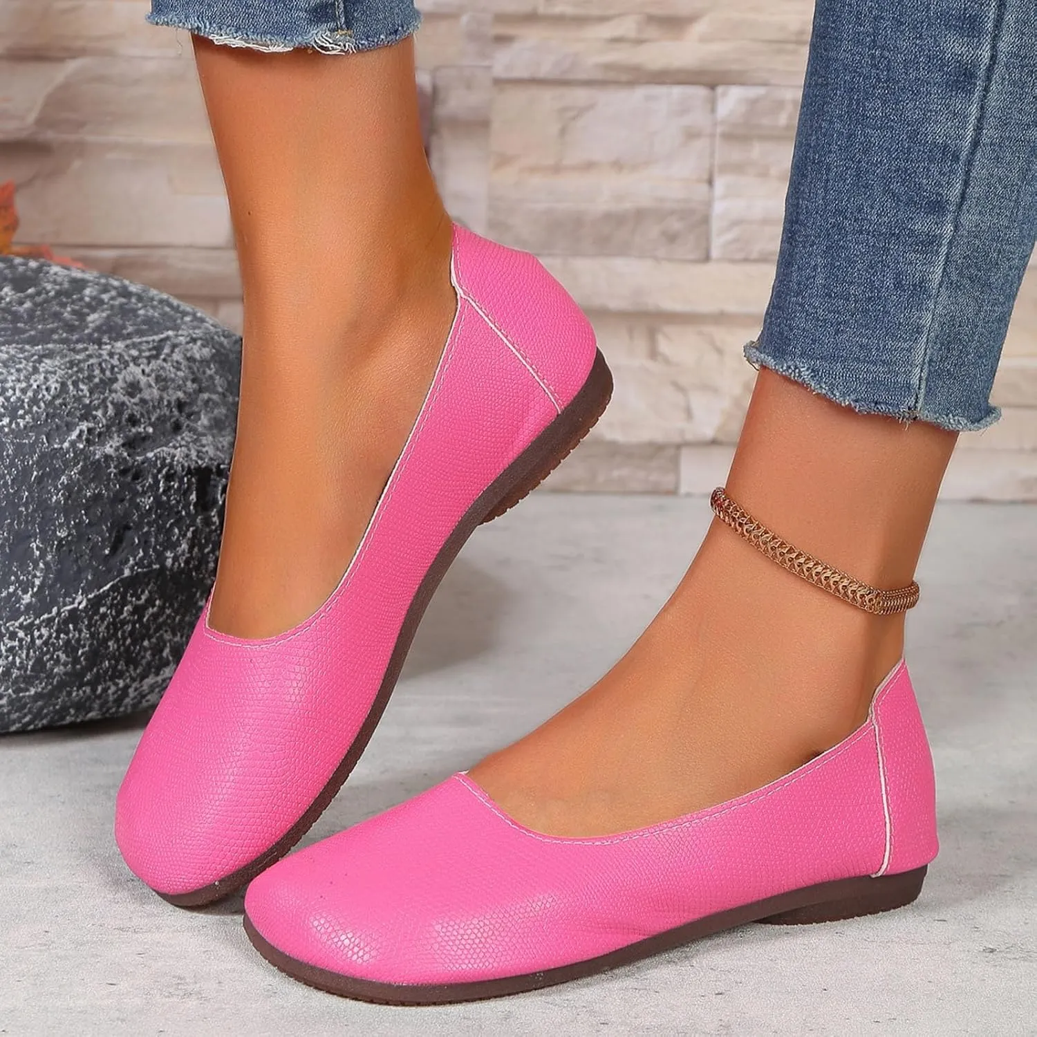 Flat Shoes for Women Casual Loafers Ballet Flats Comfortable Lightweight Shoes Round Toe Work Shoe Non Slip Sandals Dressy Casual