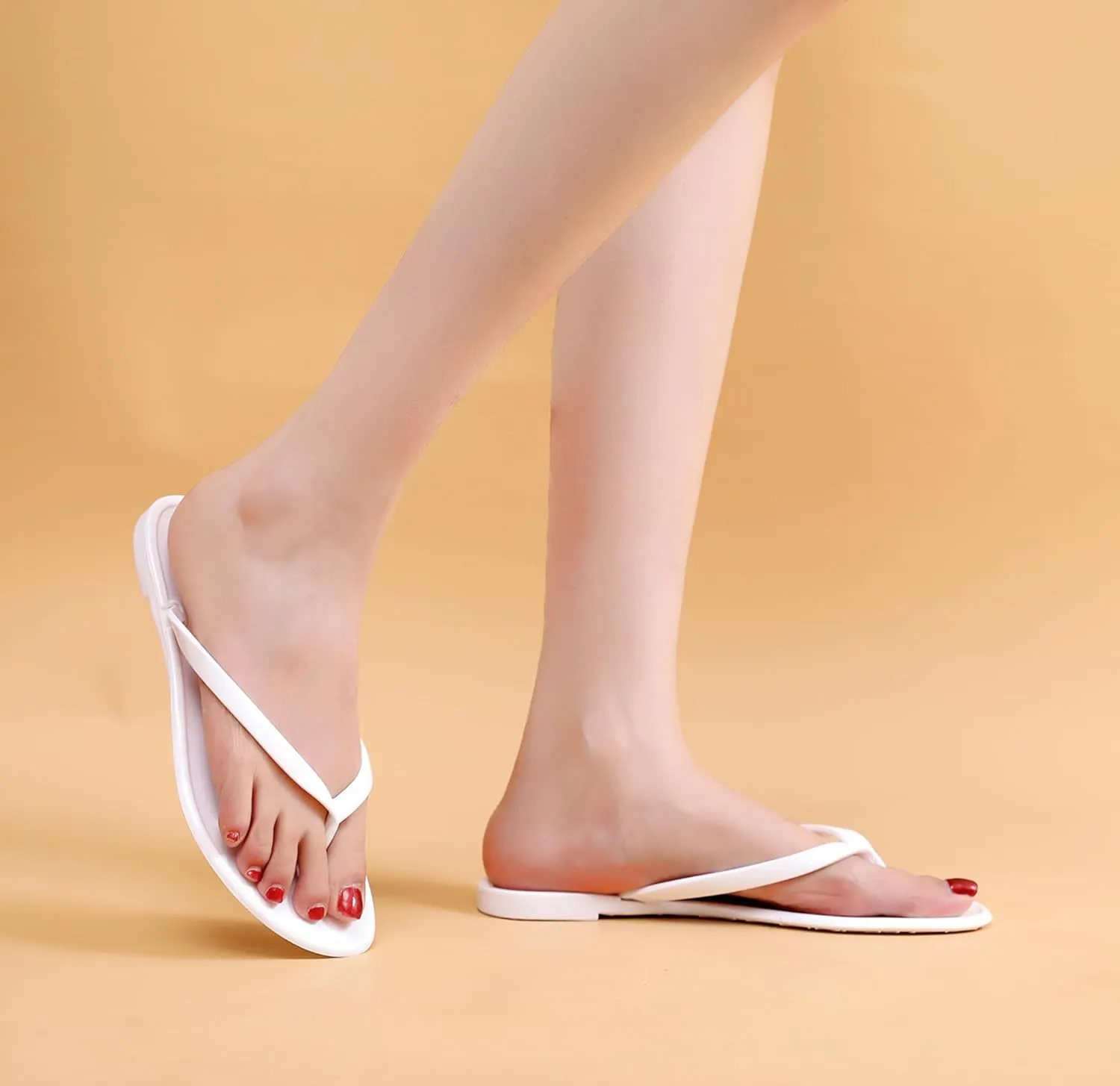 Flip Flops for Women Jelly Sandals Thong Flats Jellies Shoes Clear Slipper Summer Beach Pool Slides Size 10 Slip On Quick Drying Soft