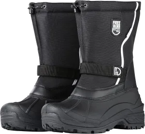 FREE SOLDIER Mens Snow Boots Insulated Waterproof Winter Shoes Nonslip Outdoor Footwear with Removable Lining(Thick Dark Black 11)
