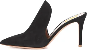 FSJ Women Pointed Toe Slide Mule Sandal Slippers Stiletto High Heels Loafers Slip on Backless Shoes 4-15 M US