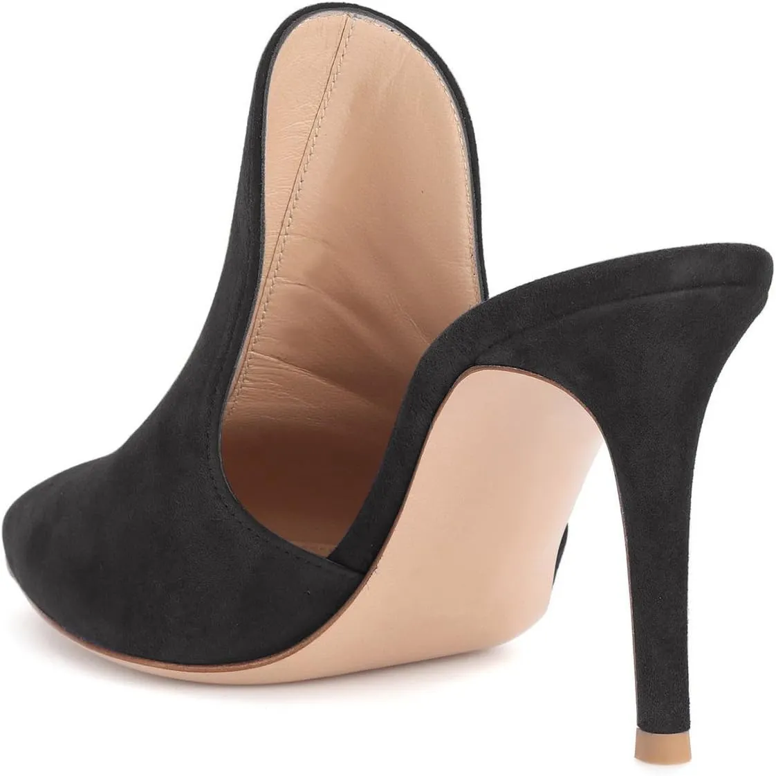 FSJ Women Pointed Toe Slide Mule Sandal Slippers Stiletto High Heels Loafers Slip on Backless Shoes 4-15 M US