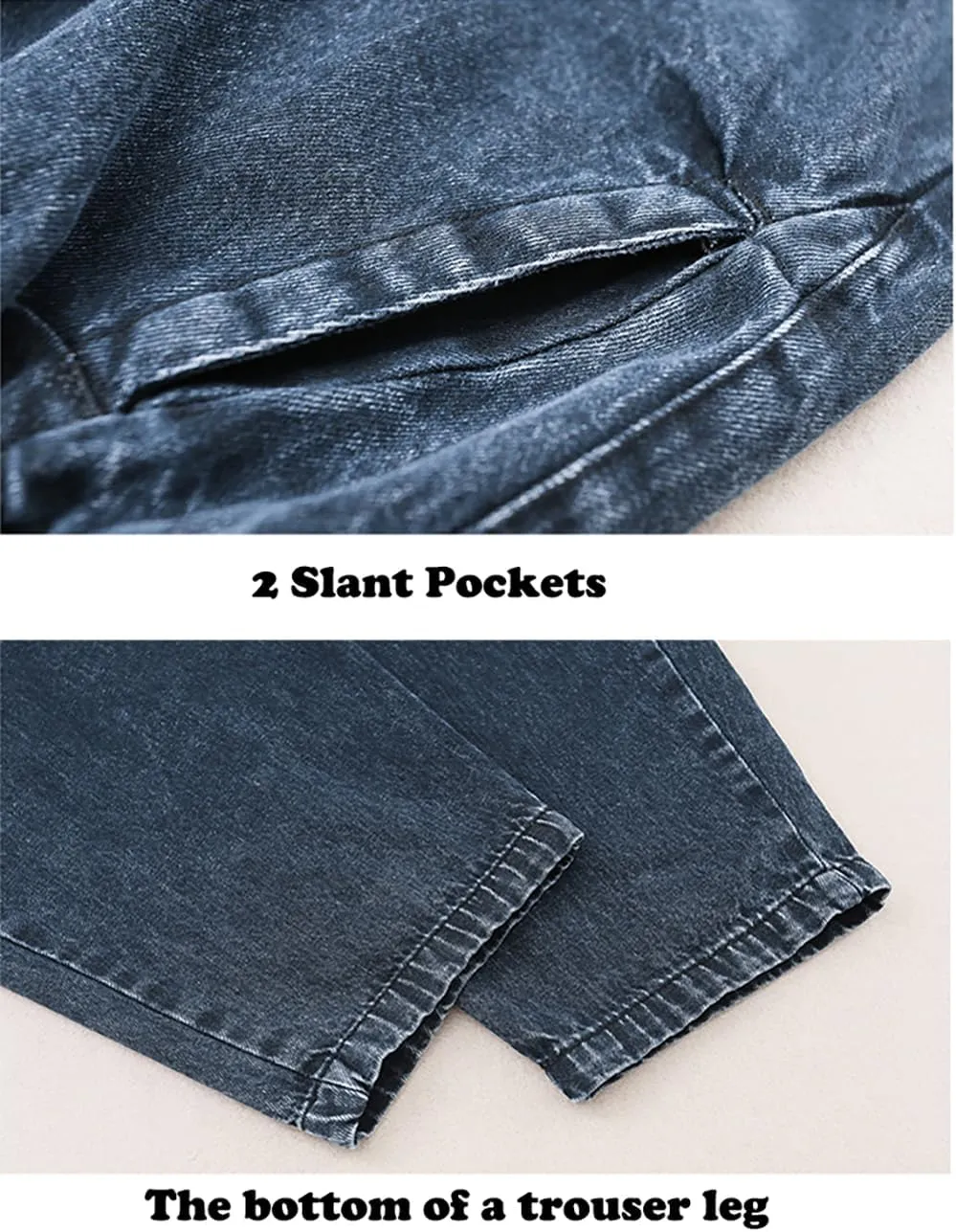 FTCayanz Women's Baggy Jeans Pull On Denim Joggers Elastic Waist Casual Harem Pants with Pockets