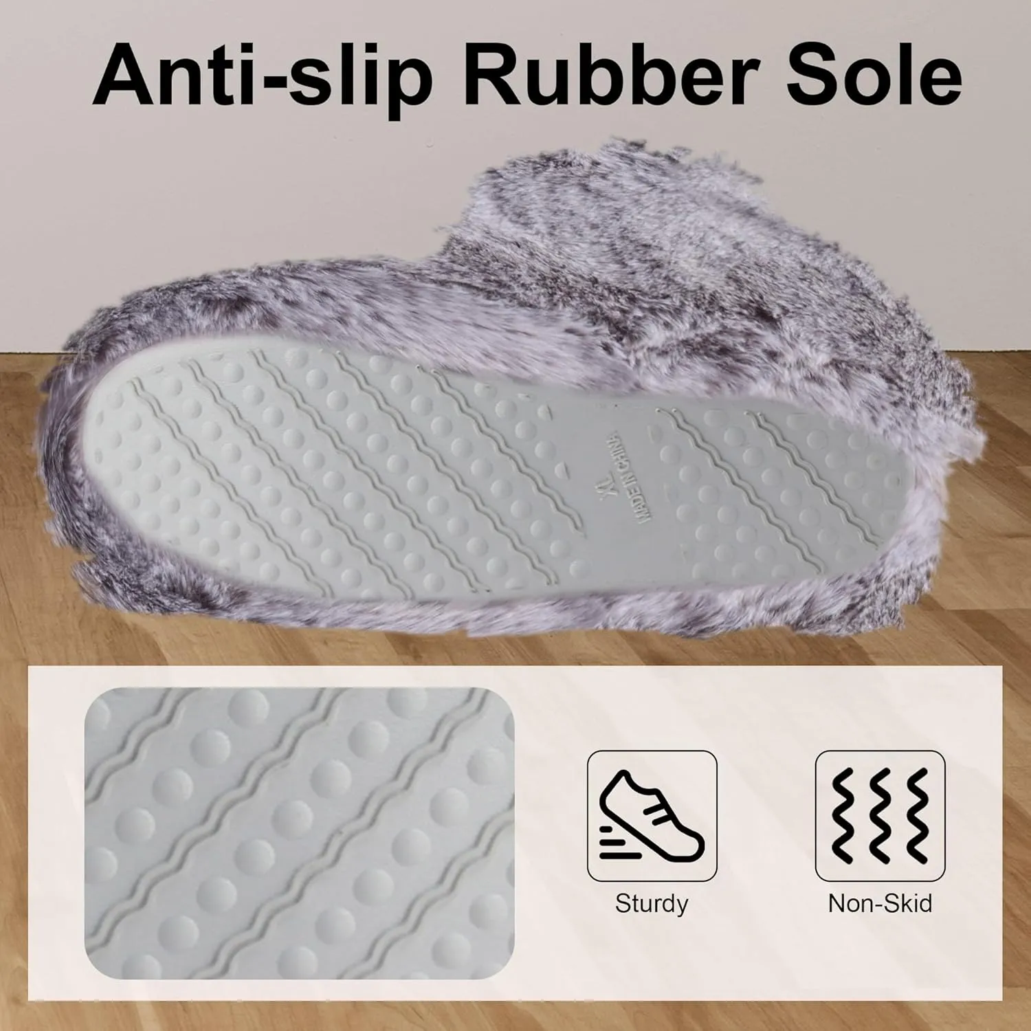 Furry Plush Slipper Booties for Women Warm Fur House Slippers with Anti-slip Sole Home Bedroom Indoor House Boots