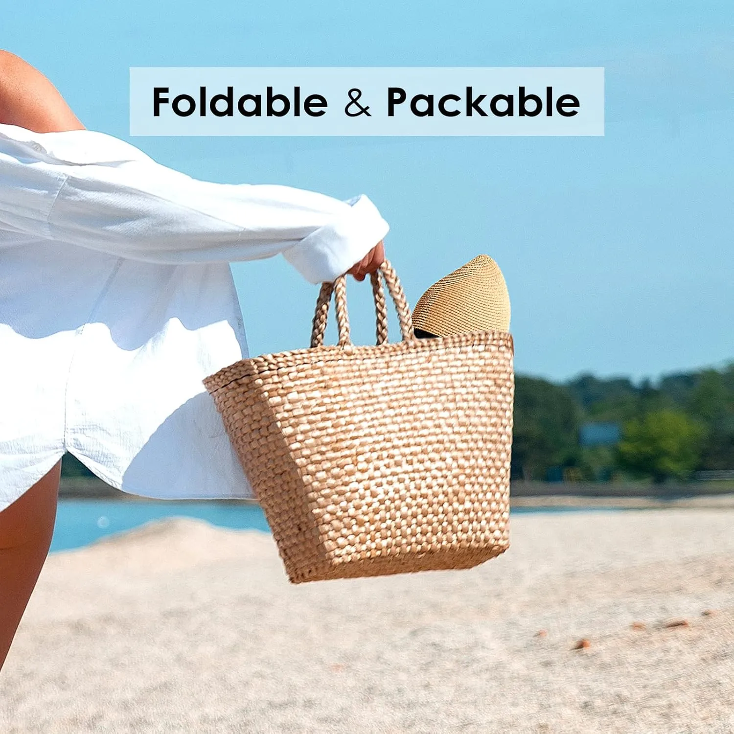 FURTALK Womens Sun Straw Hat Wide Brim UPF 80 Summer Hat Foldable Packable Floppy Beach Hats for Women