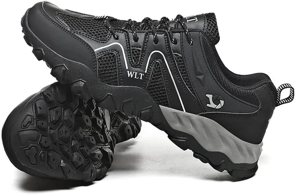 GEXECEUSS Hiking Shoes Men Lightweight Outdoor Wading Breathable Sneakers Low-Top Anti Slip Shock Absorption Camping Walking Shoes